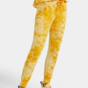 WSLY The Ecosoft Tie up Joggers Sweat pants Tie Dye Saffron Football